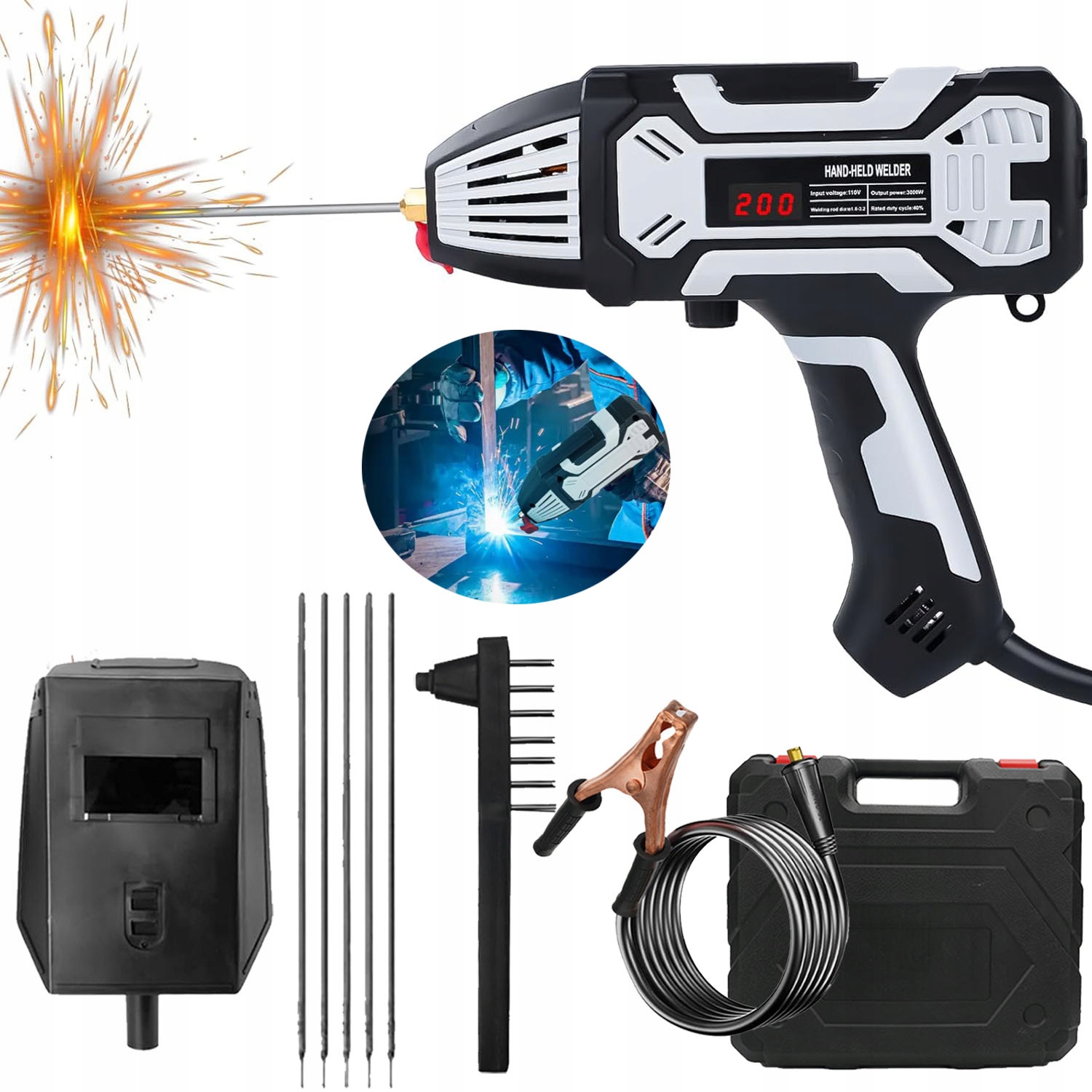 Digitální Elektrická Invertorová Svářečka 3000 W Pro Opravy Automobilů 250 A