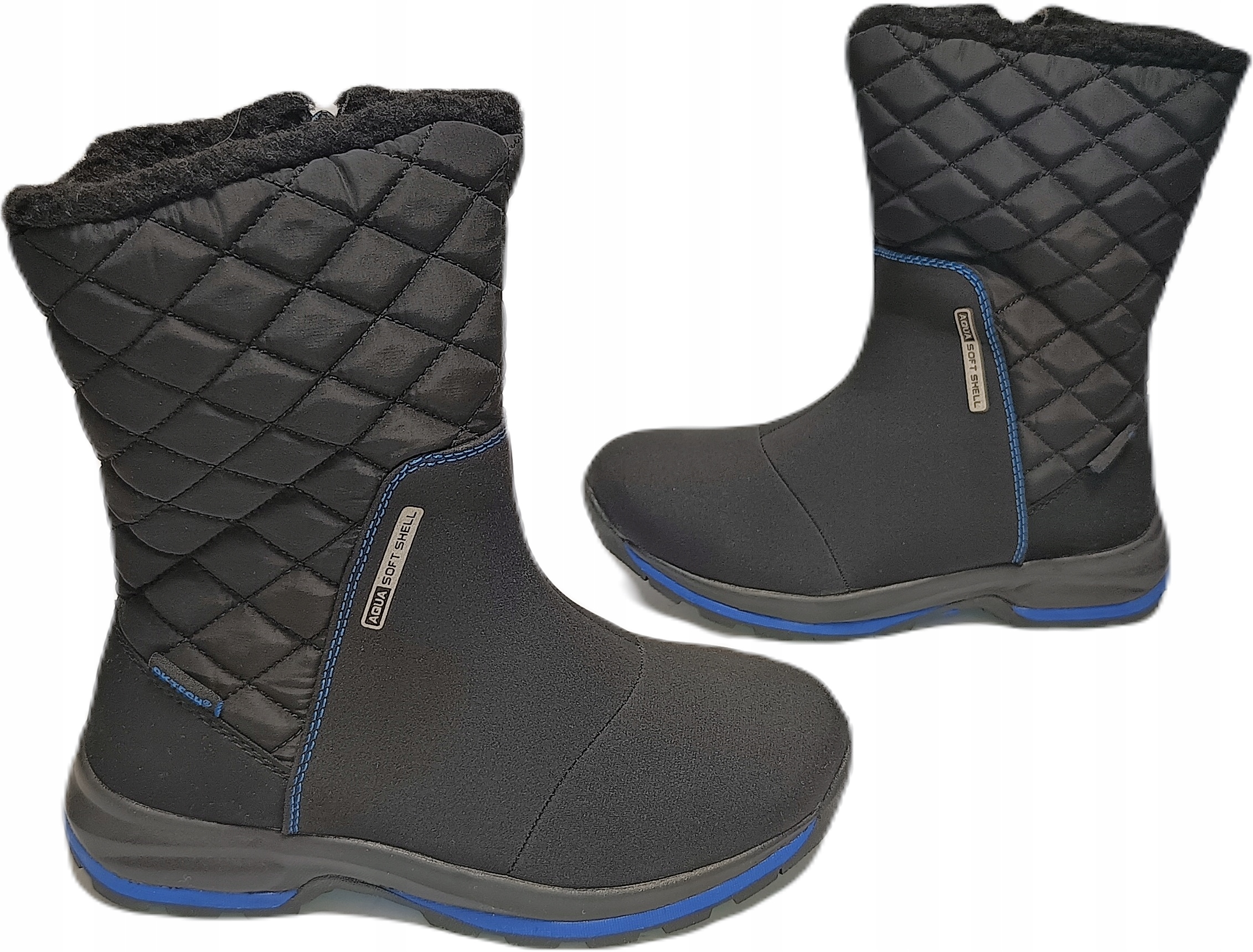 Sněhule dlouhé Softshell Dk 17137 černé, modré, prošívané prvky r40