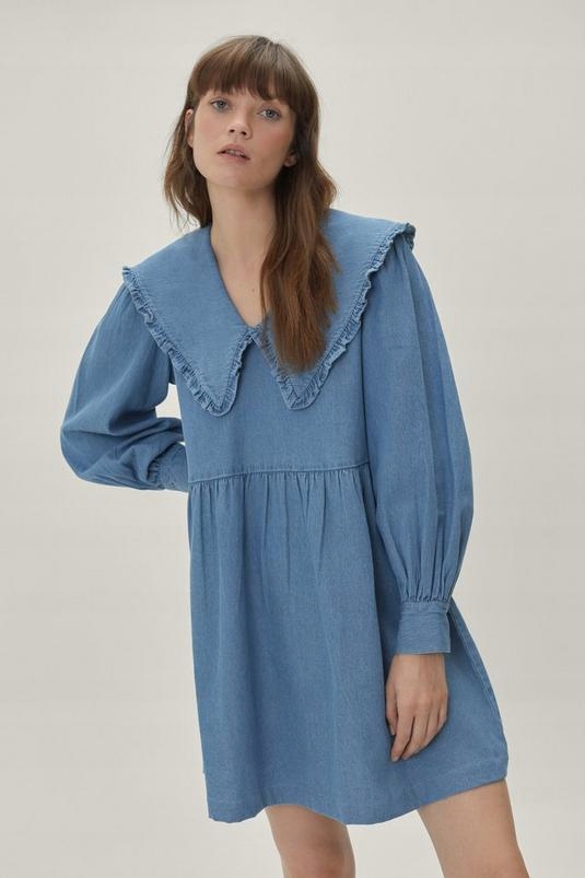 NASTY GAL SVETLO MODRÉ OVERSIZE ŠATY (34)