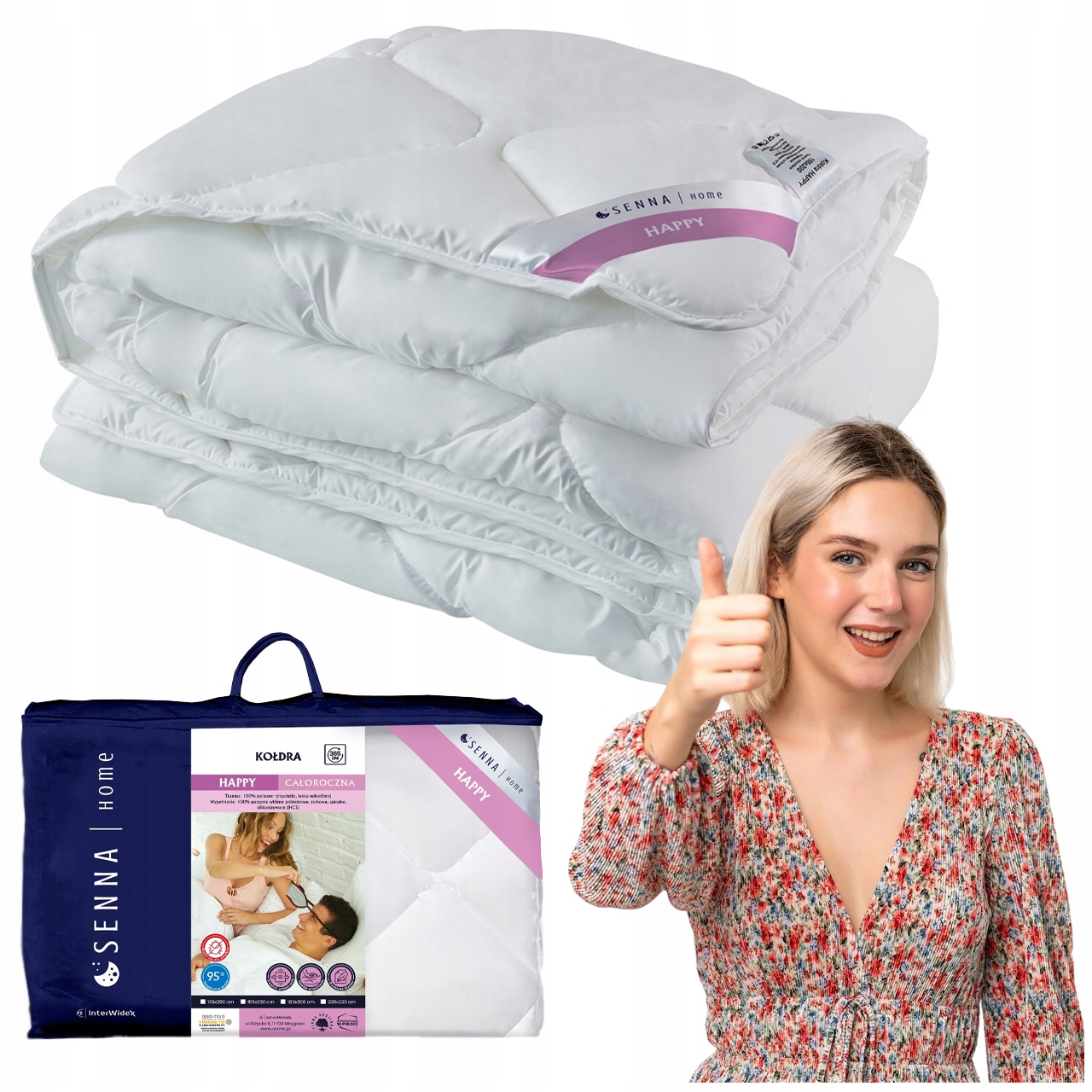 Antialergická Přikrývka 135X200 Happy Bílá Polyester