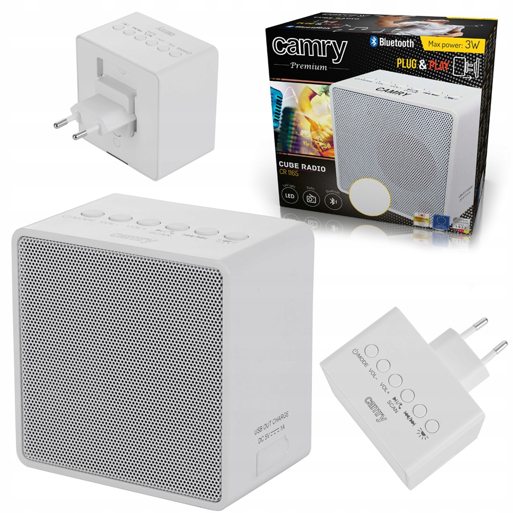 MINI RADIO FM BLUETOOTH KUCHENNE GNIAZDKO USB Wbudowany Akumulator Lampka