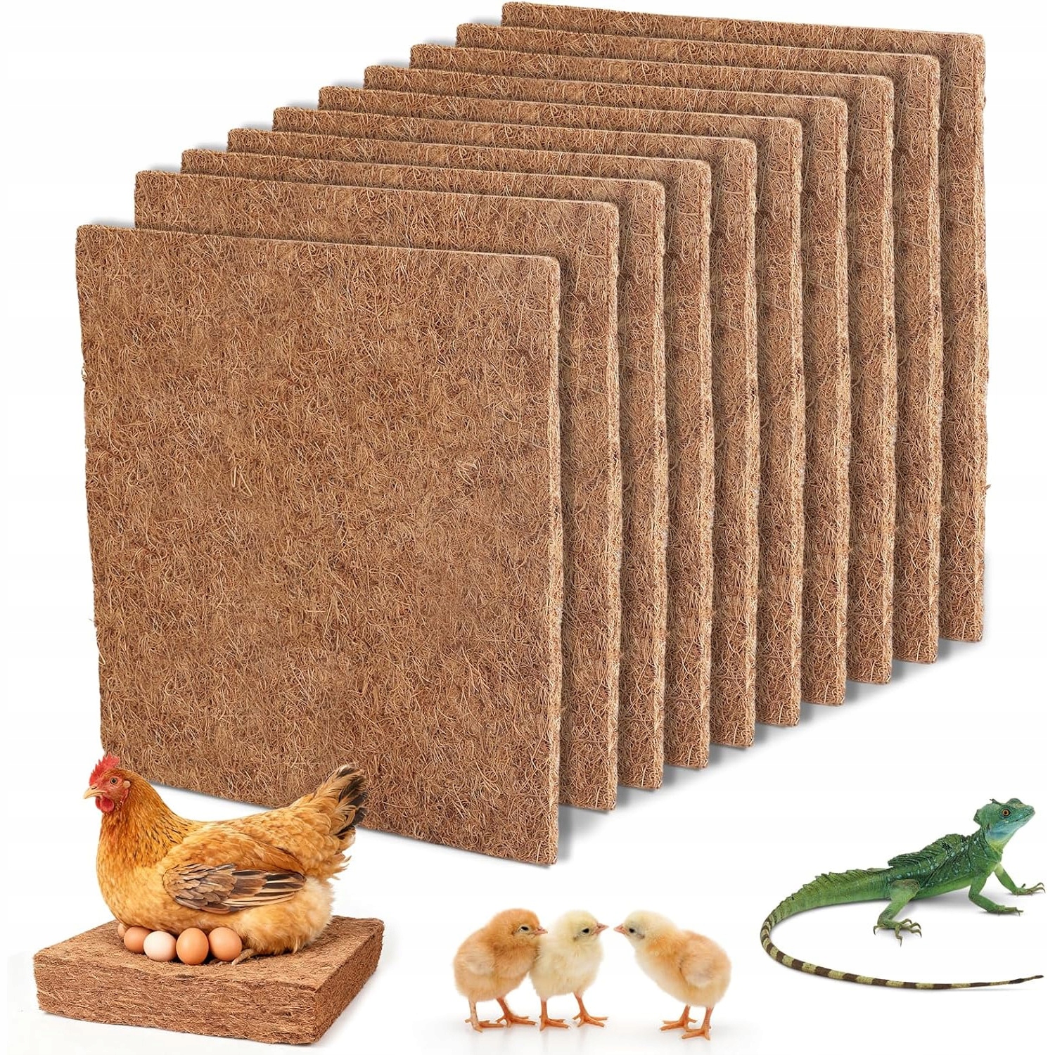 Levně Kokosová Podložka Substrát Jako Stelivo Do Klece Kotec Pro Králíka 10 Ks