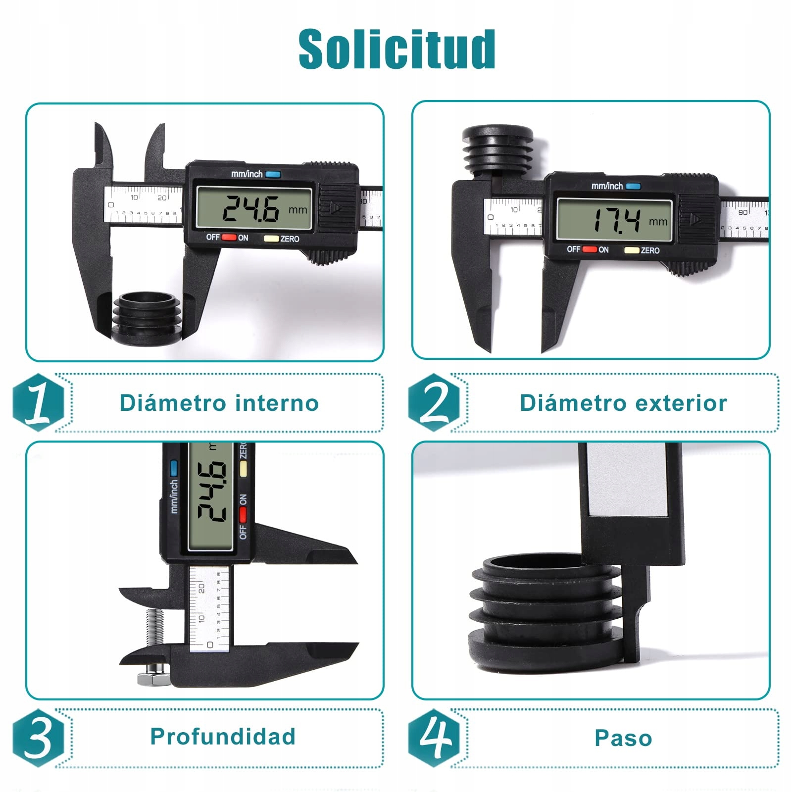 VINABO Cyfrowa Suwmiarka 150mm 6 Cal Elektroniczne Narzędzie Pomiarowe LCD — miniatura 4
