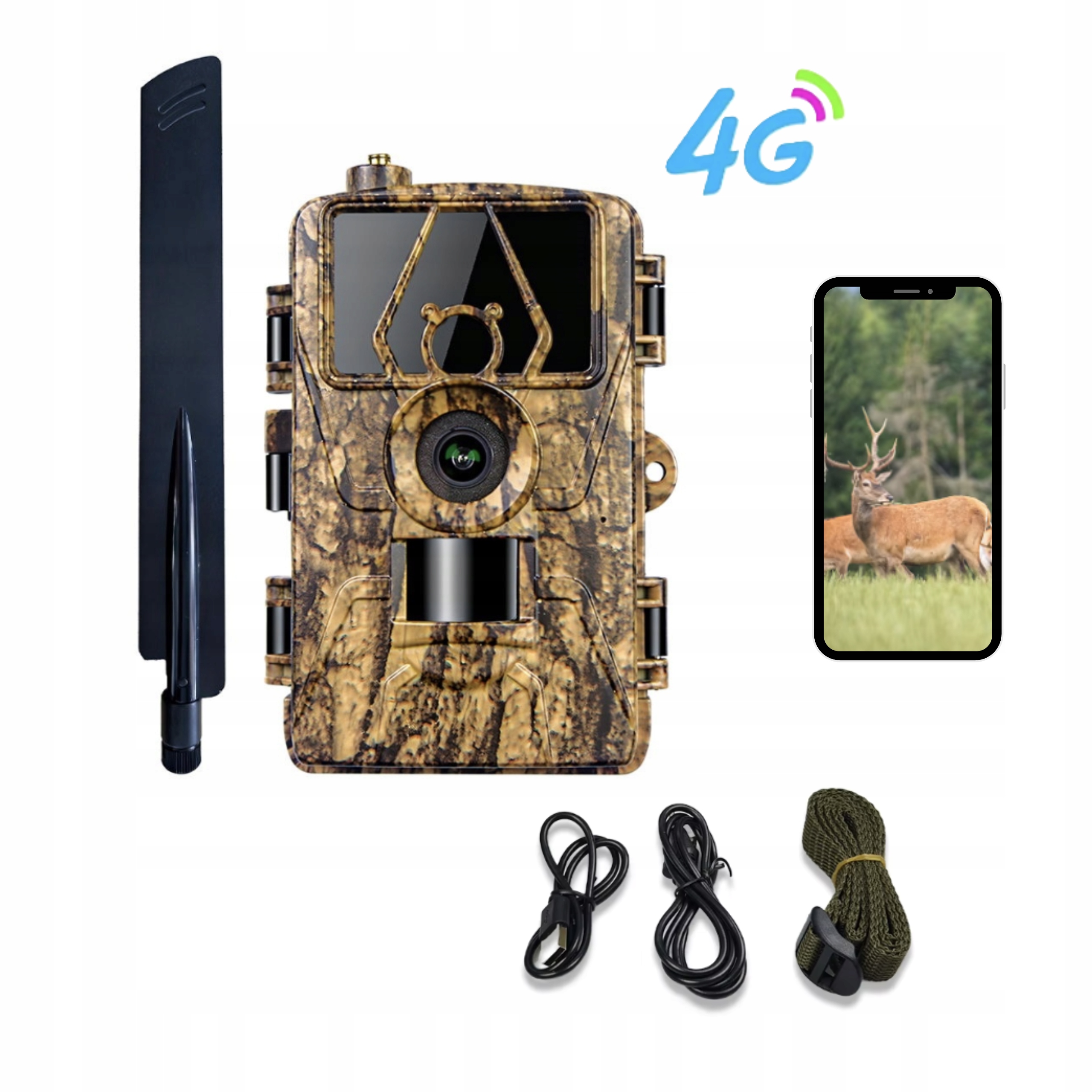 Kamera myśliwska fotopułapka leśna 4G monitoring aplikacja 8K Polskim Menu