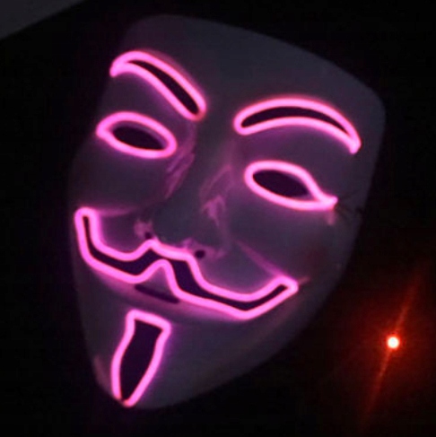 

Różowy maska Led Anonimowy Haker V