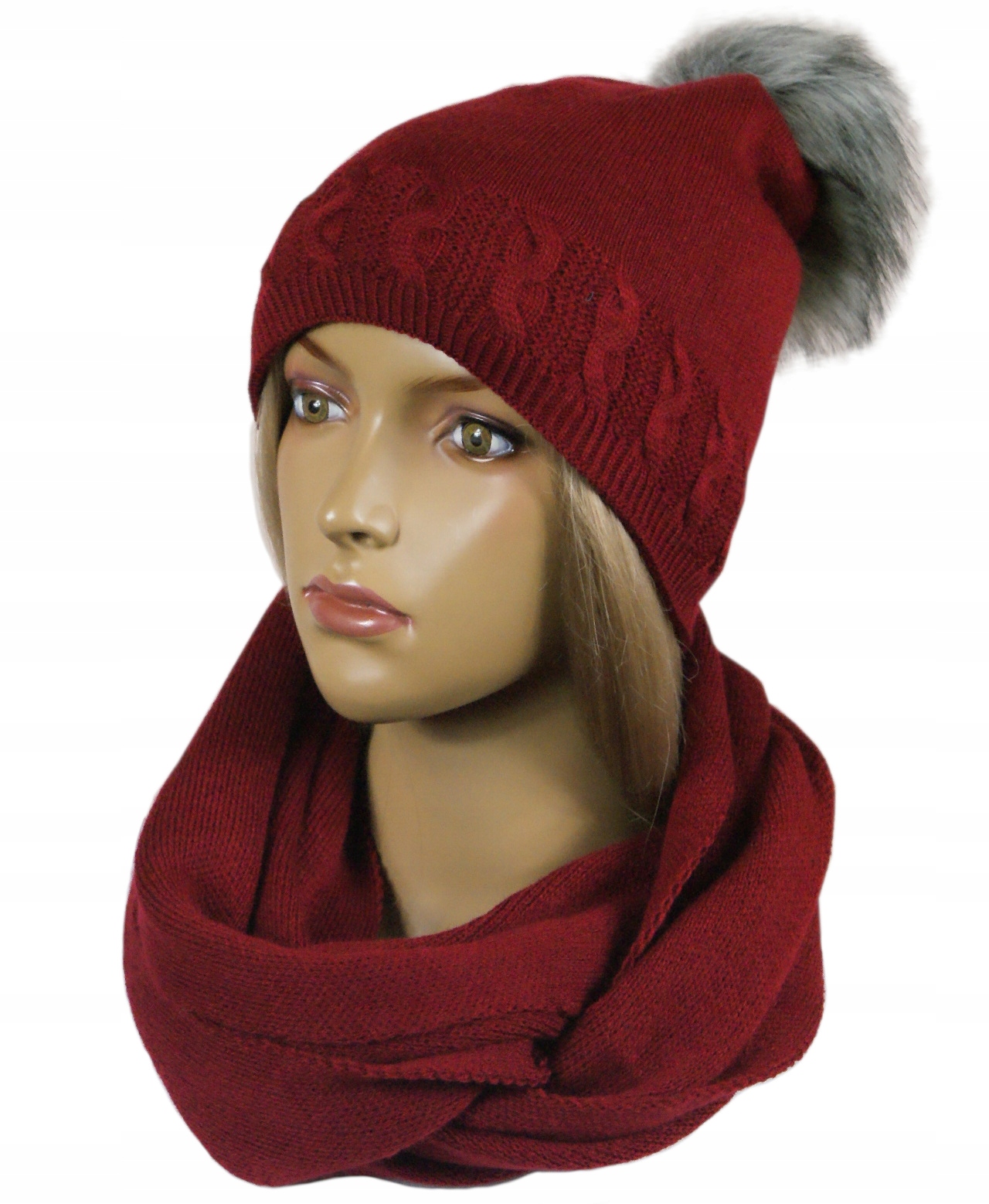 

Komplet Czapka pompon Polar + Komin # 54