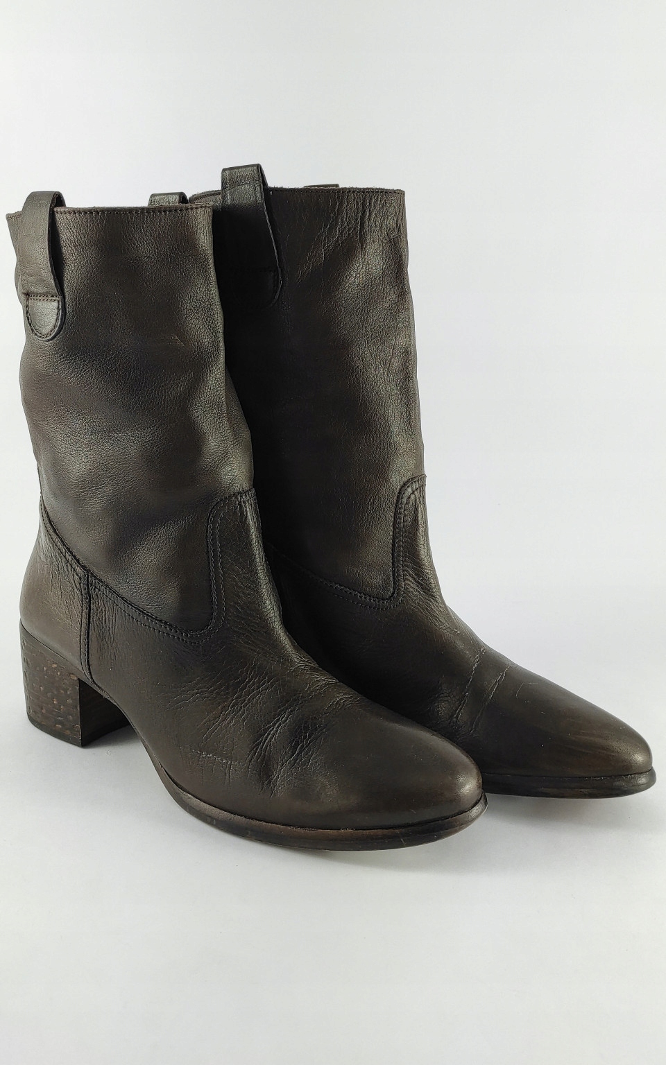 M19376 LA7 SKÓRZANE BRĄZOWE BOTKI LIEBESKIND 40 Kolor brązowy