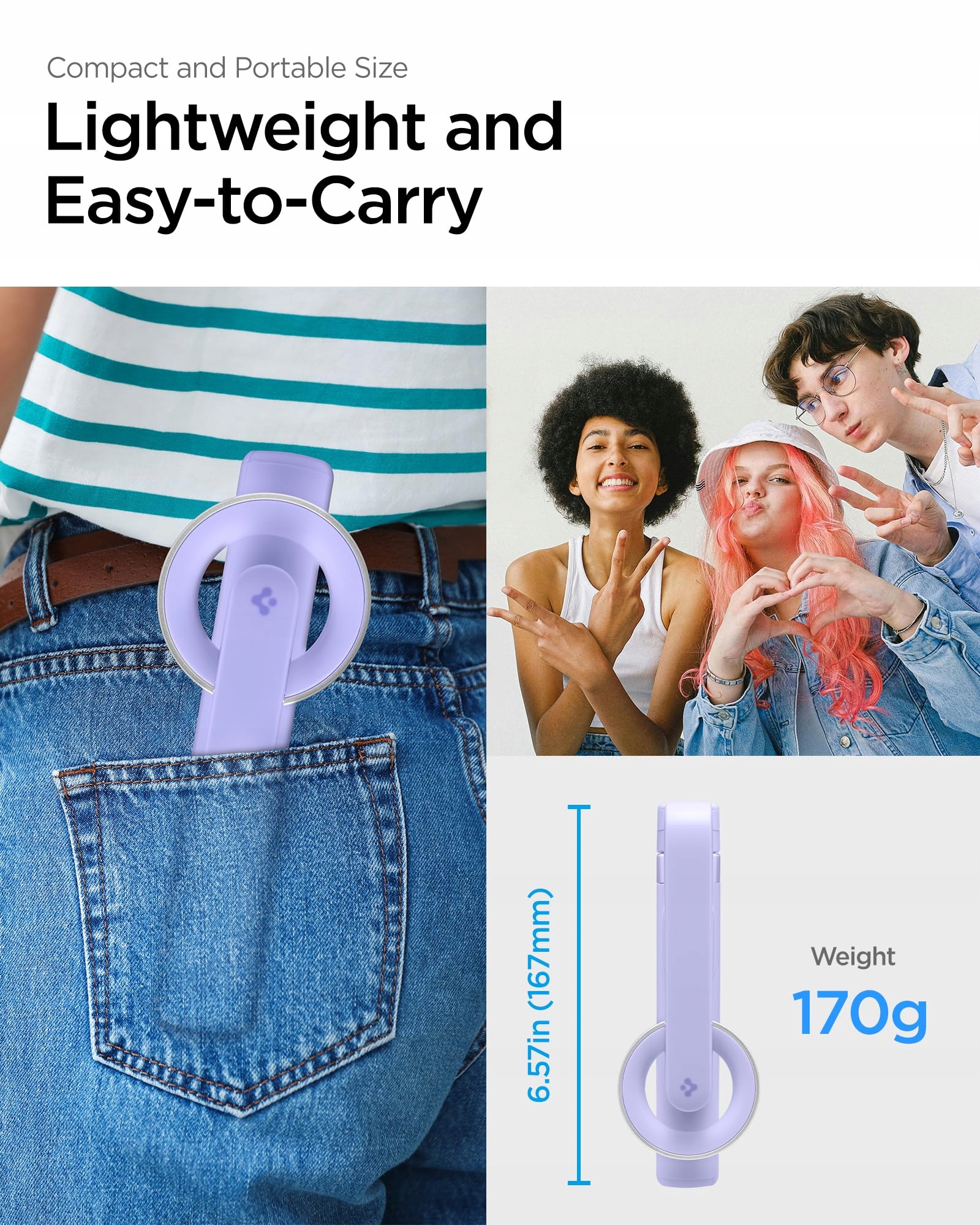 Spigen Magsafe statyw do selfie Wondersnap SPIGEN MAGFIT Lawenda — miniatura 5