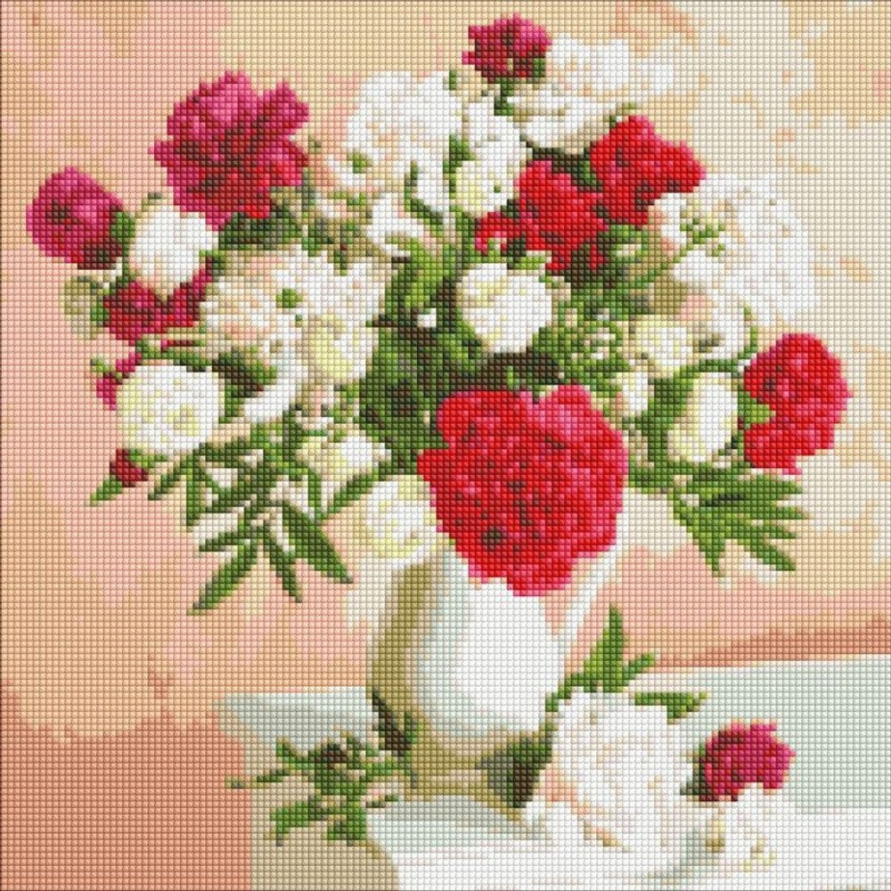 Ideyka Diamantové malování obraz s kyticí 40х40cm 1 sada