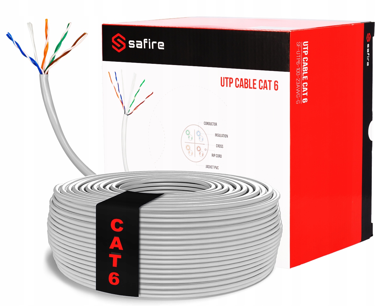 Kabel Sieciowy Utp Kat 6 Cat 100 m Skrętka przewód Lan Cca Fluke Passed