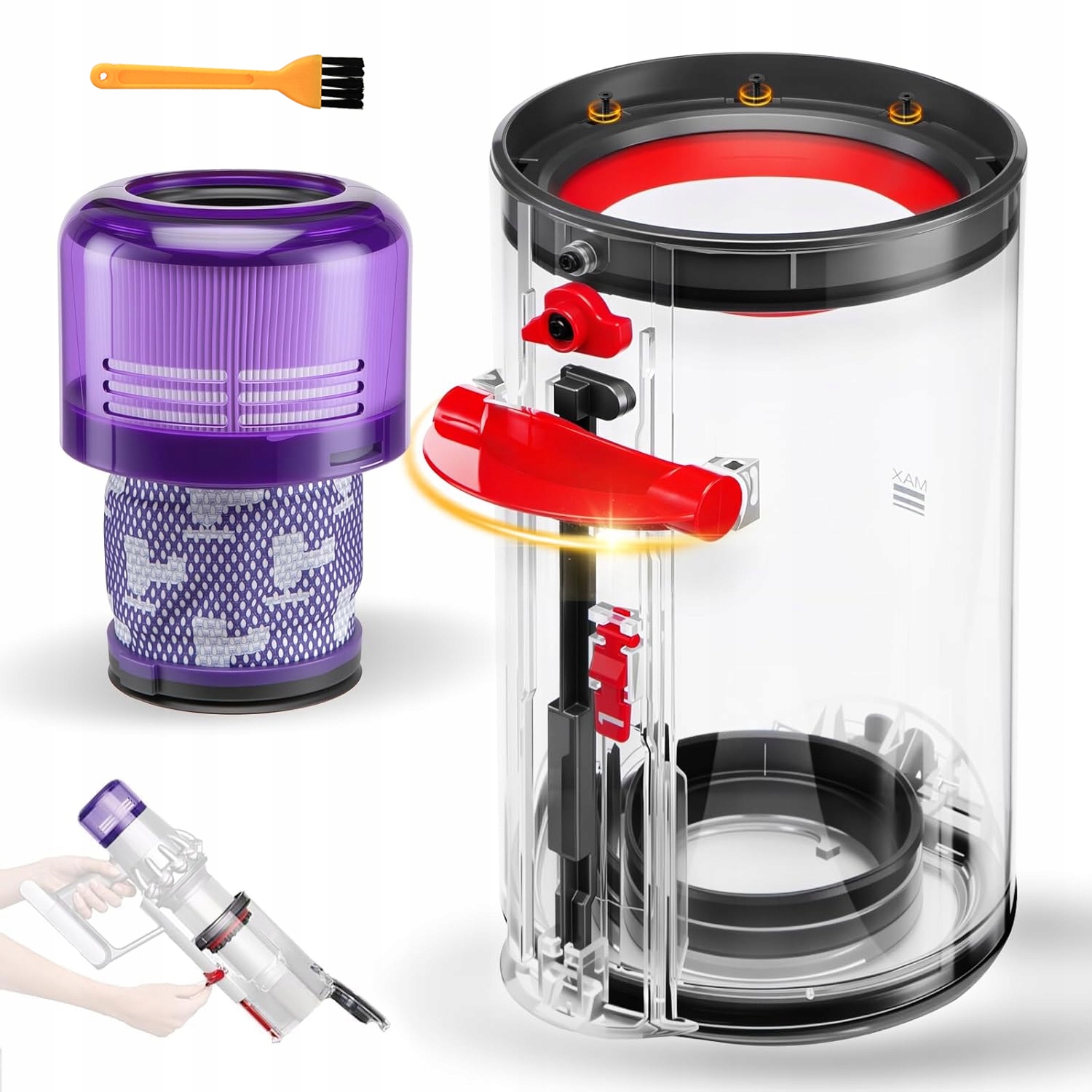 Zbiornik Z Filtrem Hepa Do Dyson V11 V15 SV14 SV22 Łatwiejsze Opróżnianie