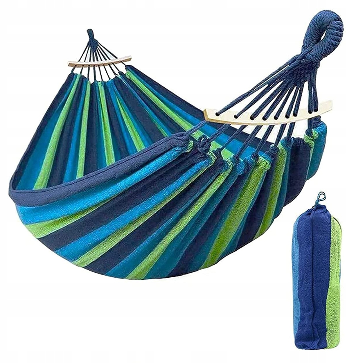 

Hamak ogrodowy 2 osobowy 200x150 cm 160 kg drążek