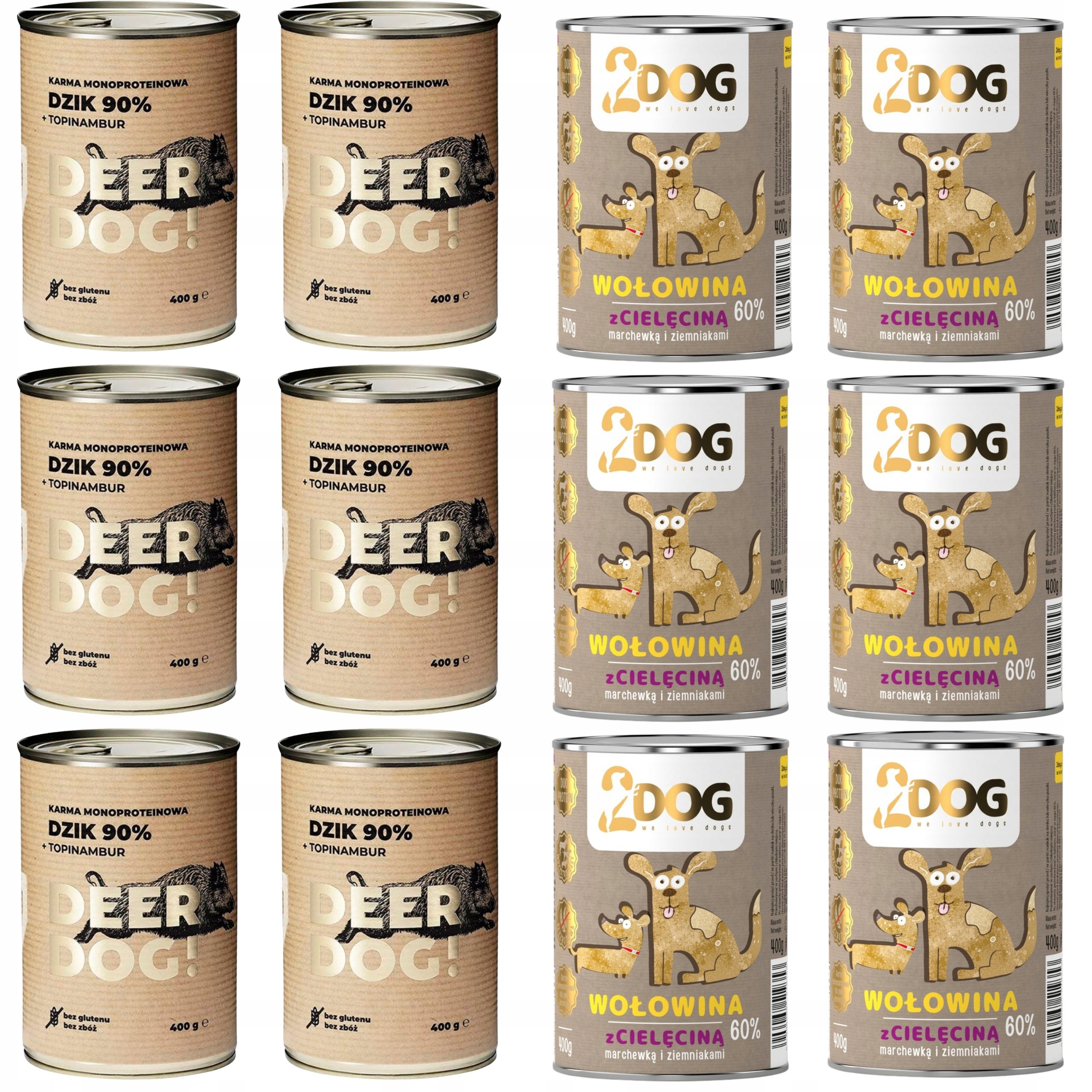 Levně Vlhké Krmivo Pro Psa Divočák 400 g 2 dog hovězí s telecím masem Hypoalergenní