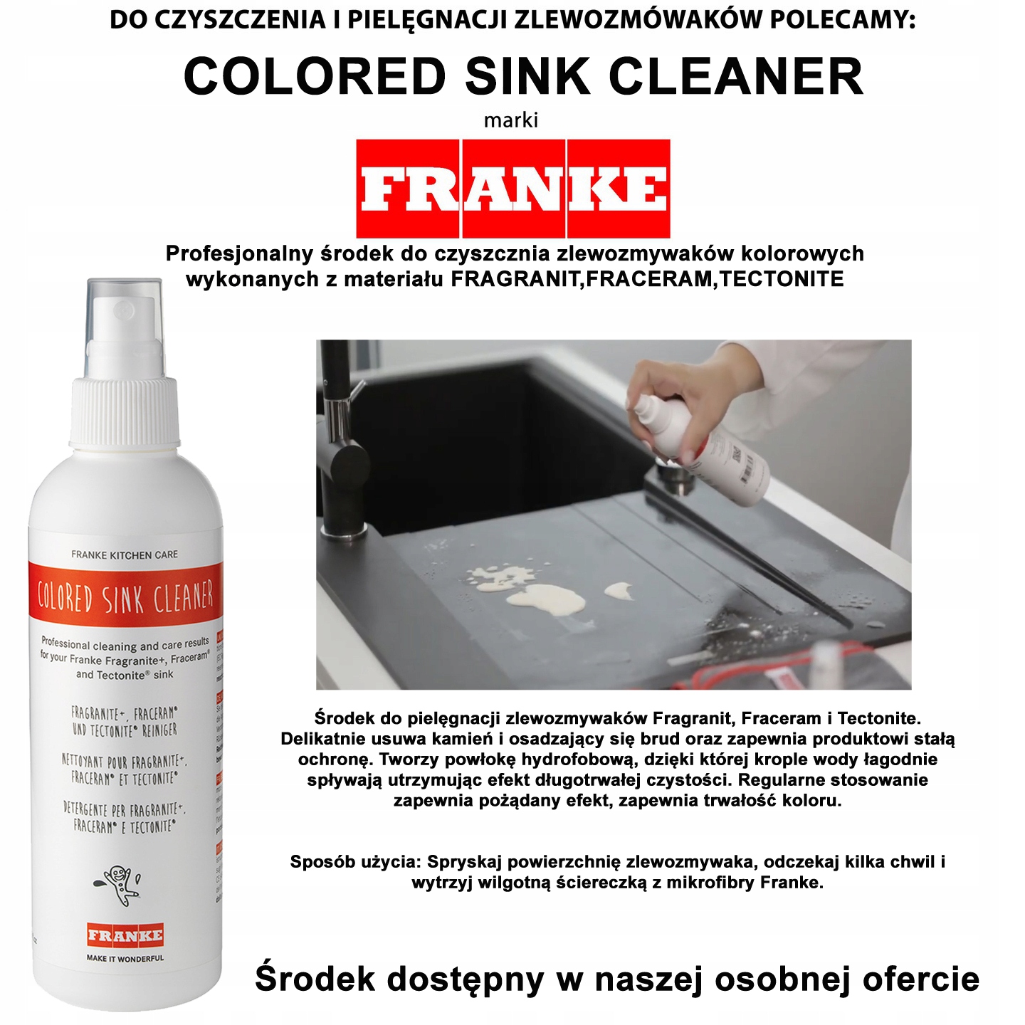 ZLEW,FRANKE CENTRO CNG 611-78 TL ONYX+NAKŁ,+OTWOR Informacje dodatkowe ociekacz