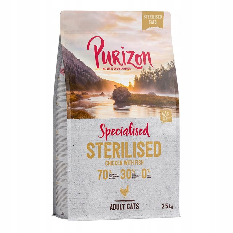 Purizon Adult Sterilised dla kota, kurczak i ryba – bez zbóż 2,5kg