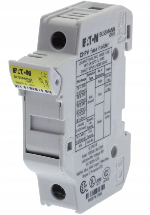 

Podstawa bezpiecznikowa Pv 10x38 1P 32A 1000V DC