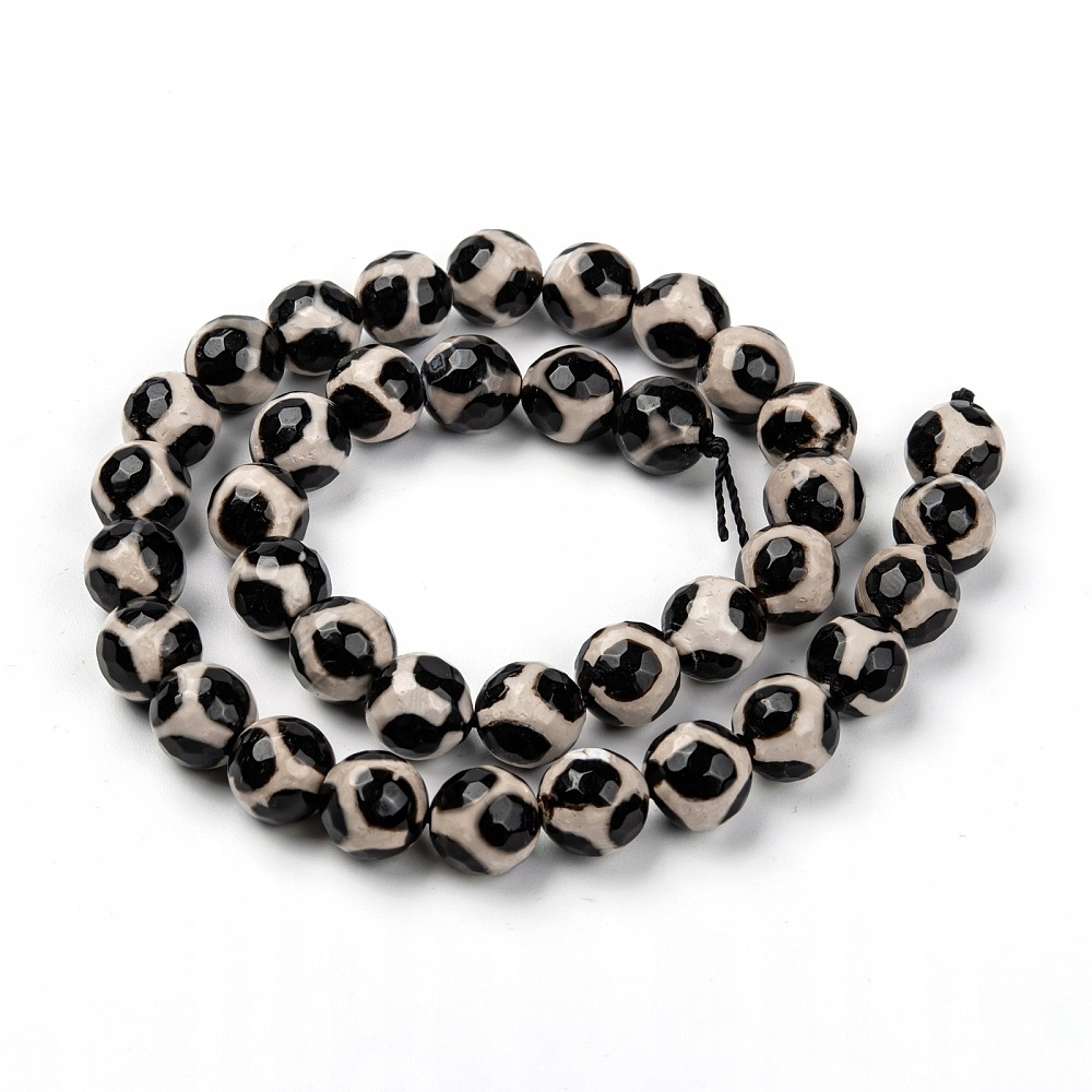 Korálky Tibetský Přírodní Achát Divoký, Želví vzor, 10mm, 36 Ks 36cm