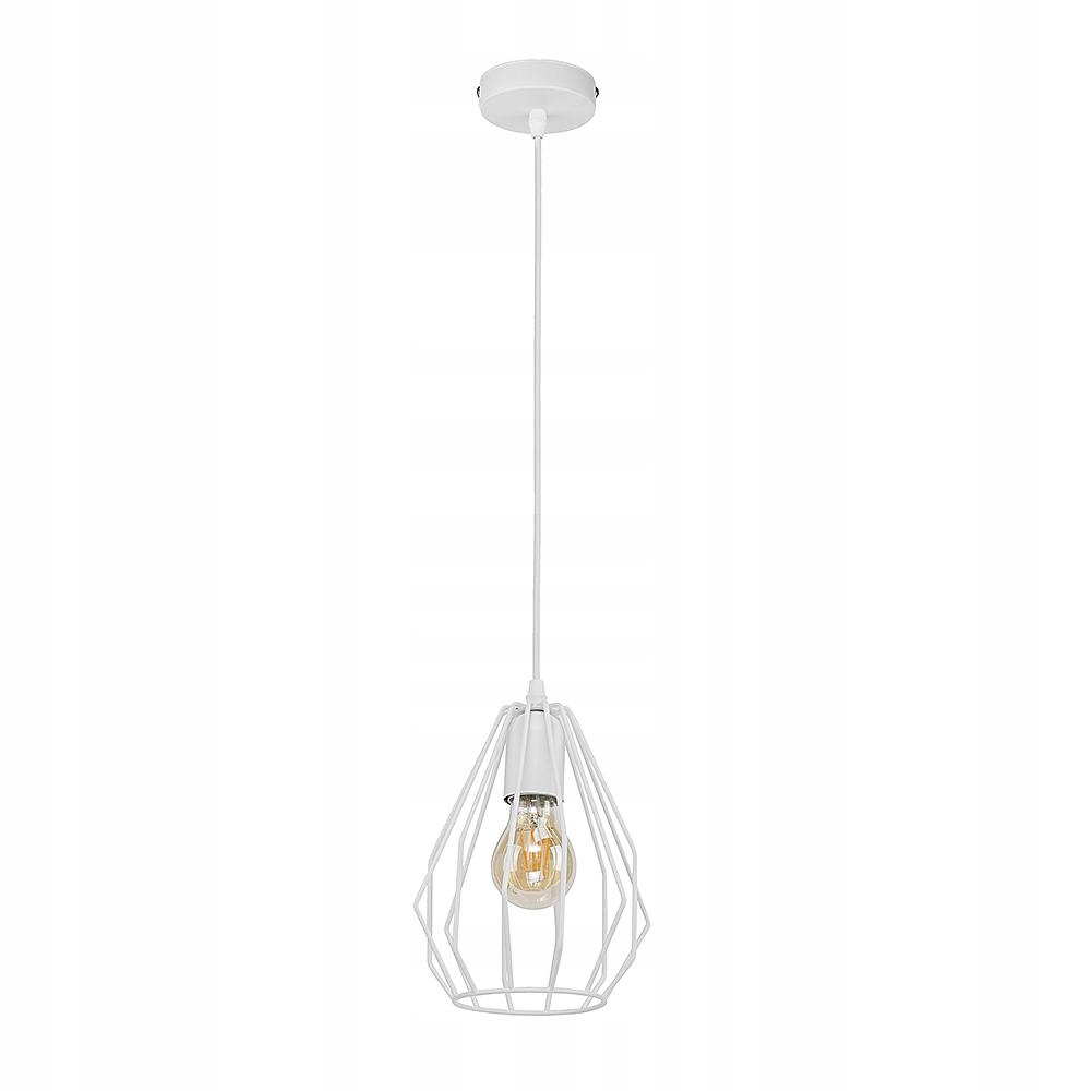 Závěsná lampa Brylant Bílá Kovová Stínidlo 1xE27 Moderní Designové