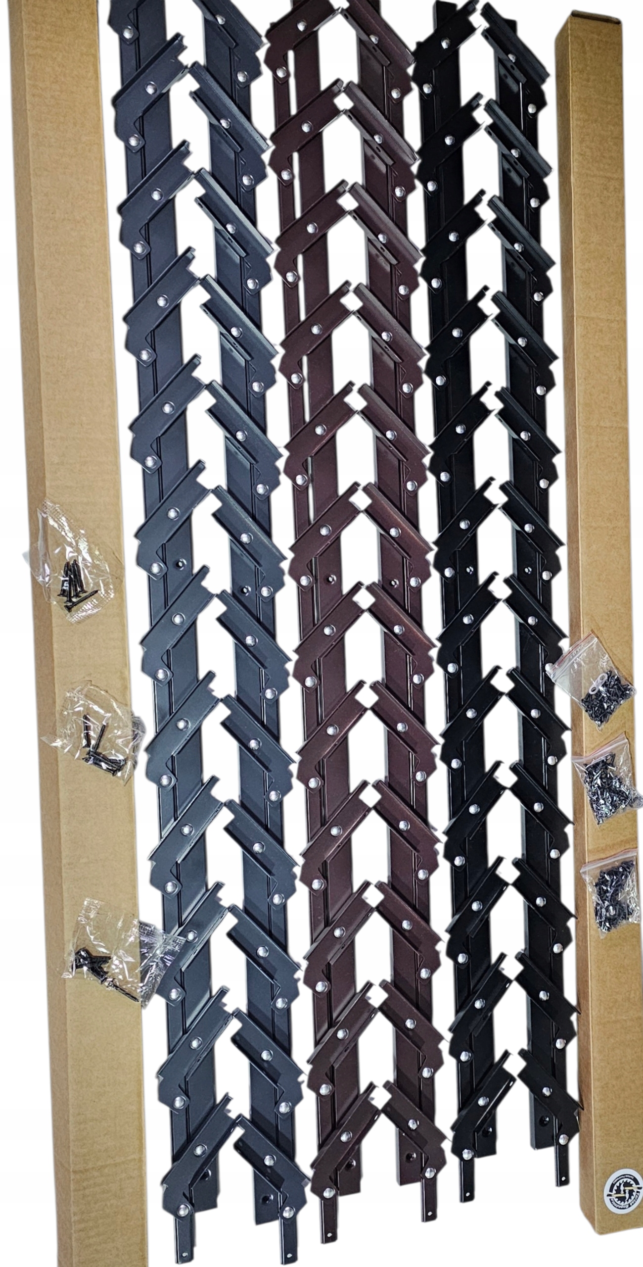 Systém vedení žaluzií Vertical 107 Hnědý. Mechanismus Pohyblivé desky.