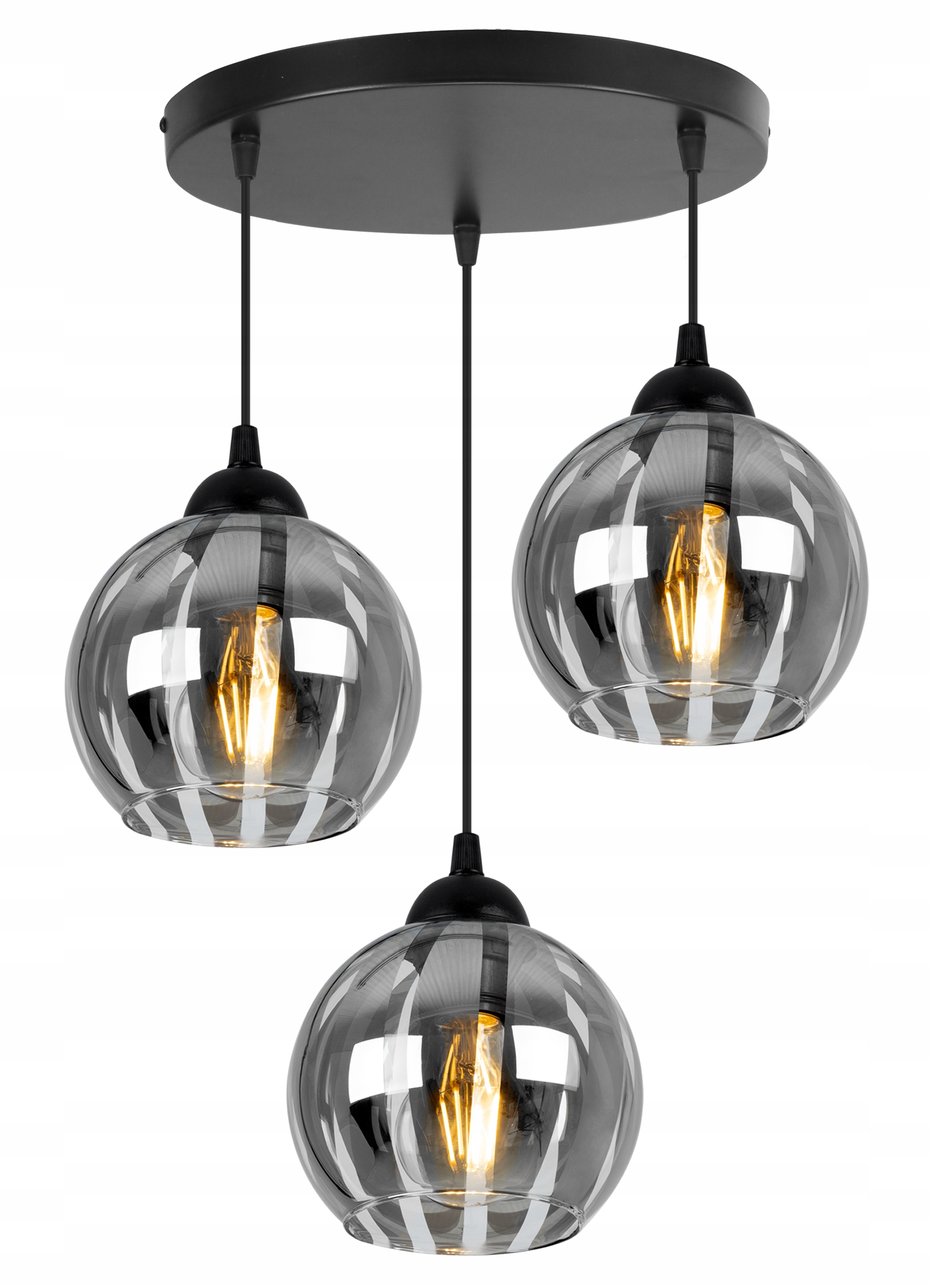 

Lampa Wisząca Chrom Szklany Klosz Kula