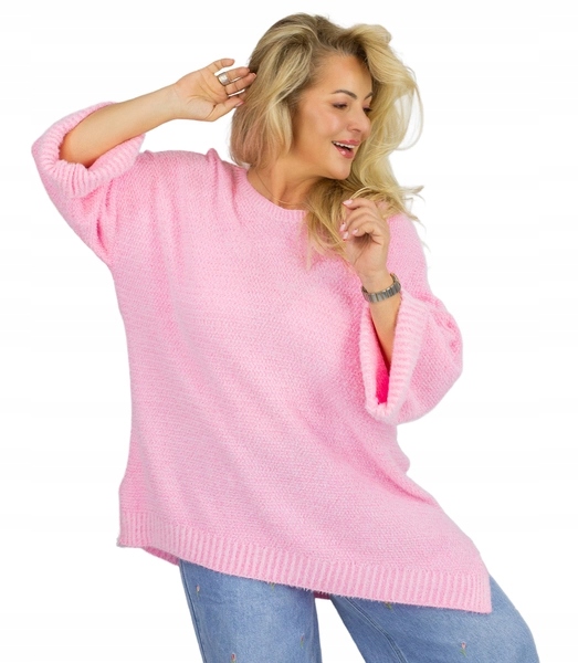 Klasický dámský oversize asymetrický svetr – Agrafka unisize