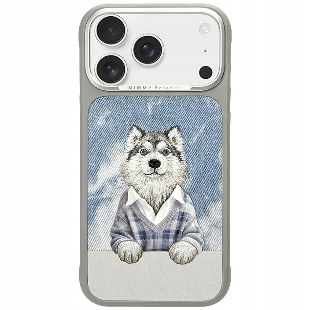 Etui Nimmy Gentle Pets Series Dog MagSafe do iPhone 17 Pro szary