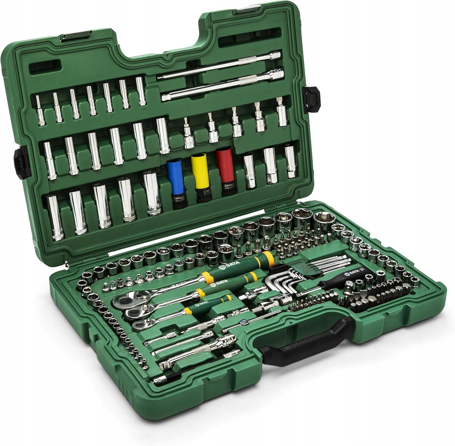 SATA ZESTAW 180 KLUCZY NASADOWYCH 1/4" 1/2" 3/8" KLUCZE AKCESORIA ST09546G Kod producenta ST09546G