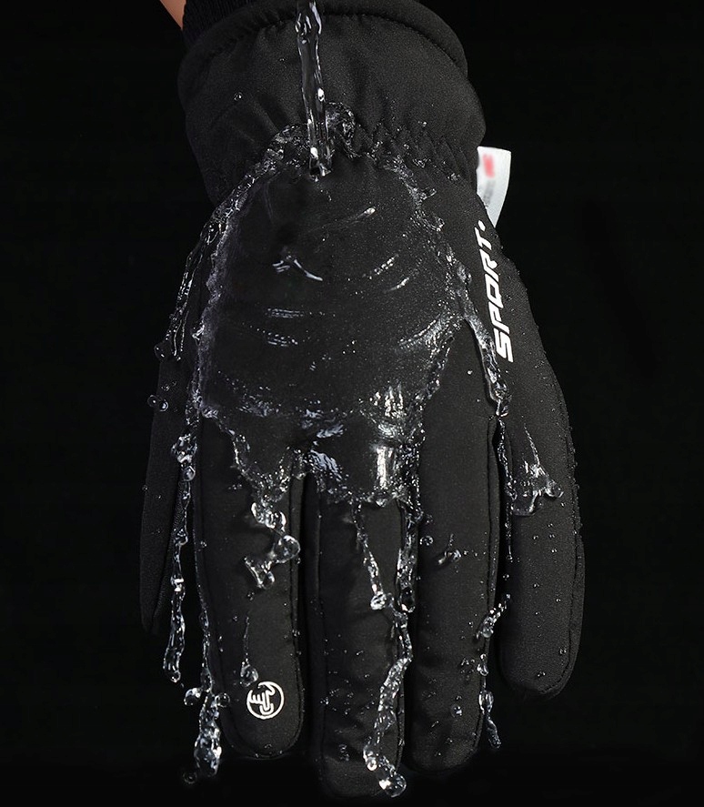 Zimowe Dotykowe Rękawiczki SURVIVAL na rower Kolor czarny