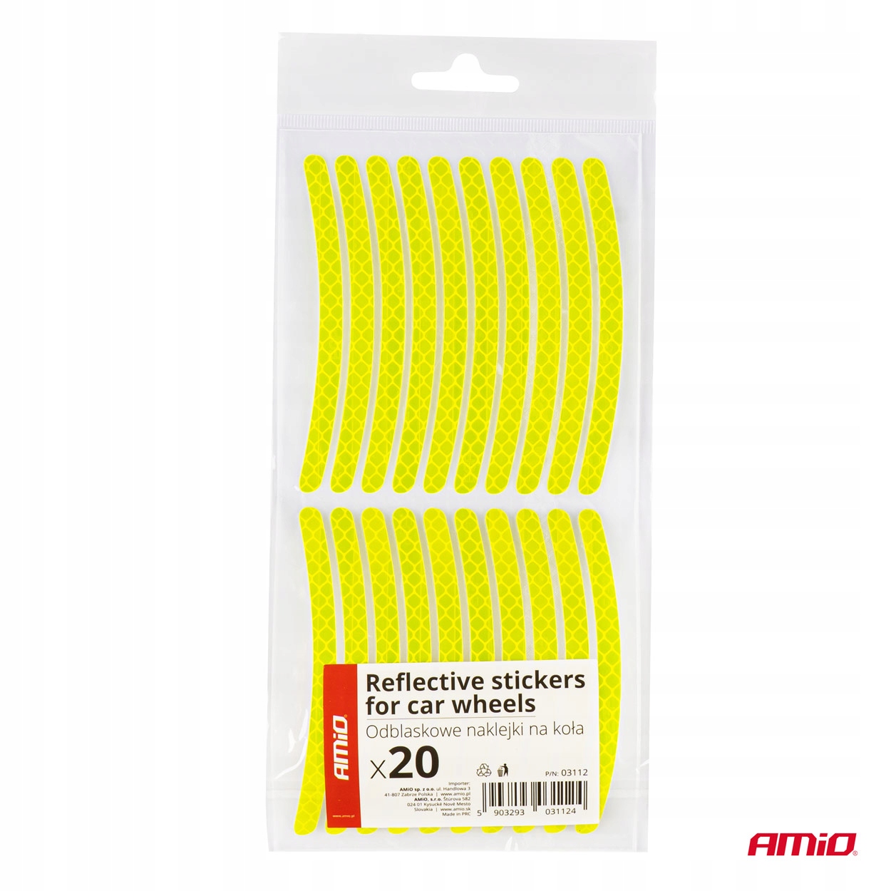 AMiO NAKLEJKI ODBLASKOWE ODBLASKI NA ROWER KOŁA Długość 100 mm