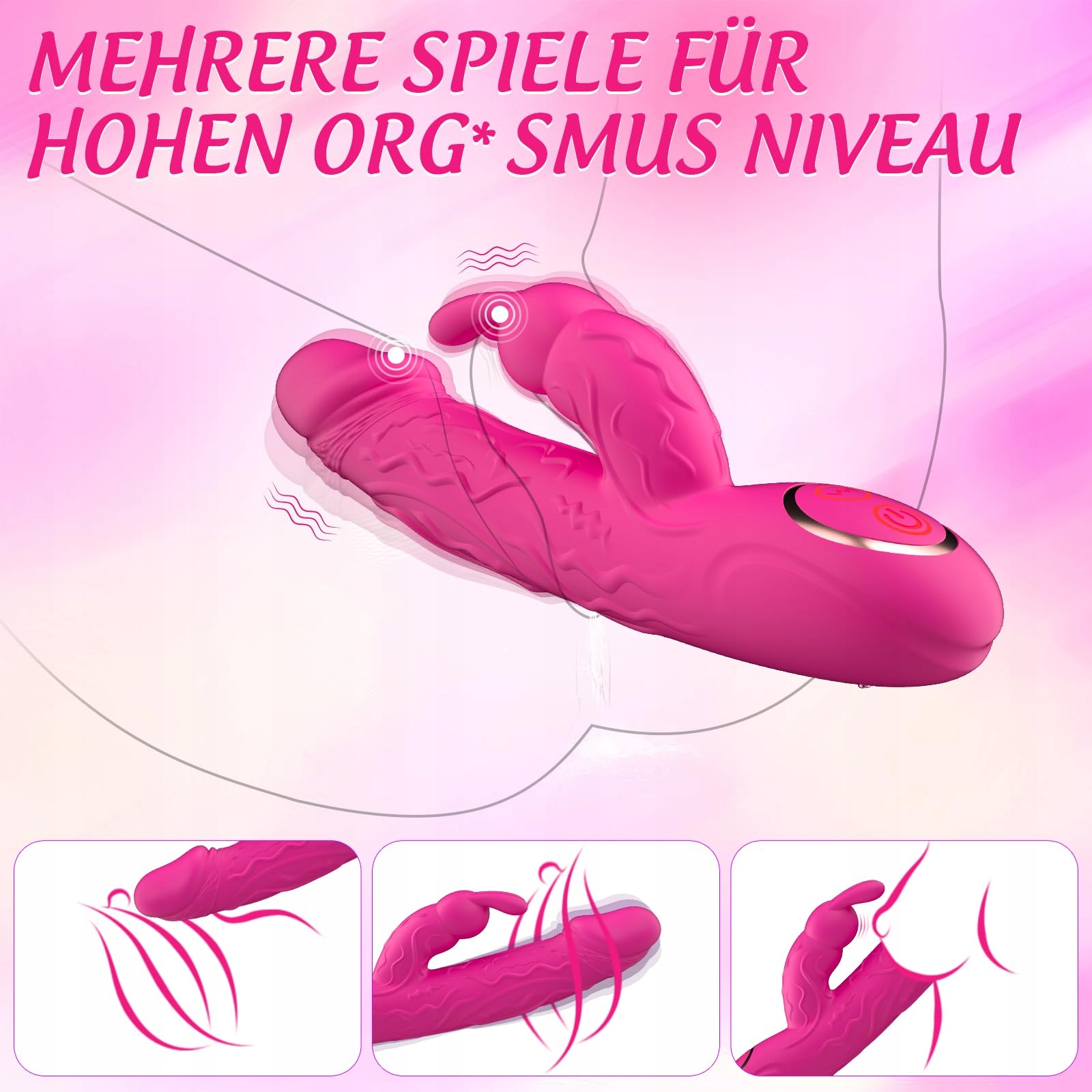RABBIT VIBRATOR Dla Kobiet G Punkt Wibrator Klitoris Realistyczny Dildo — miniatura 3