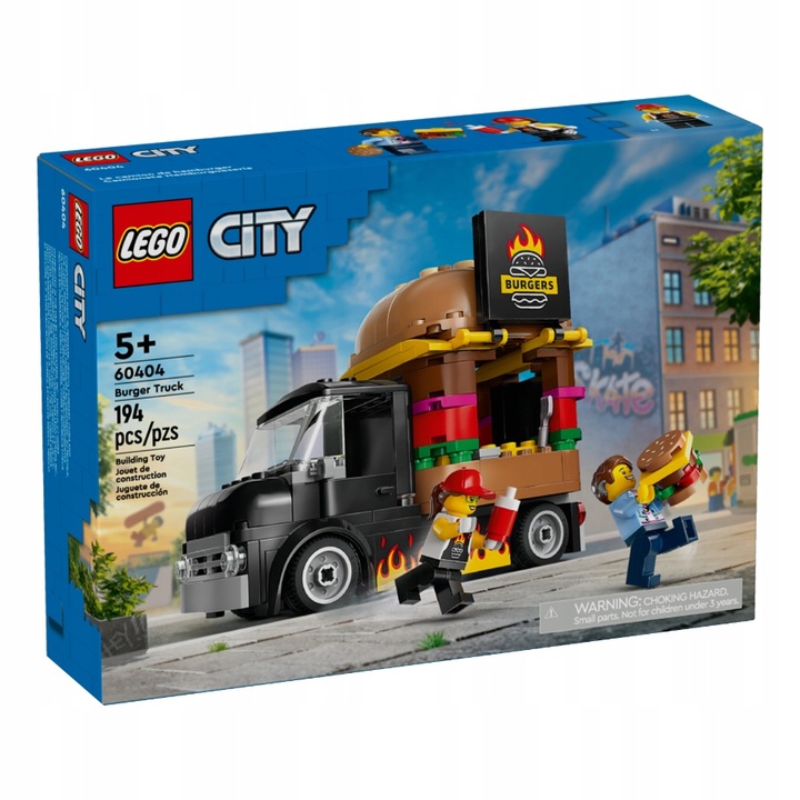 LEGO City Samochód food truck Ciężarówka z burgerami 60404 Auto Fast Food Marka LEGO