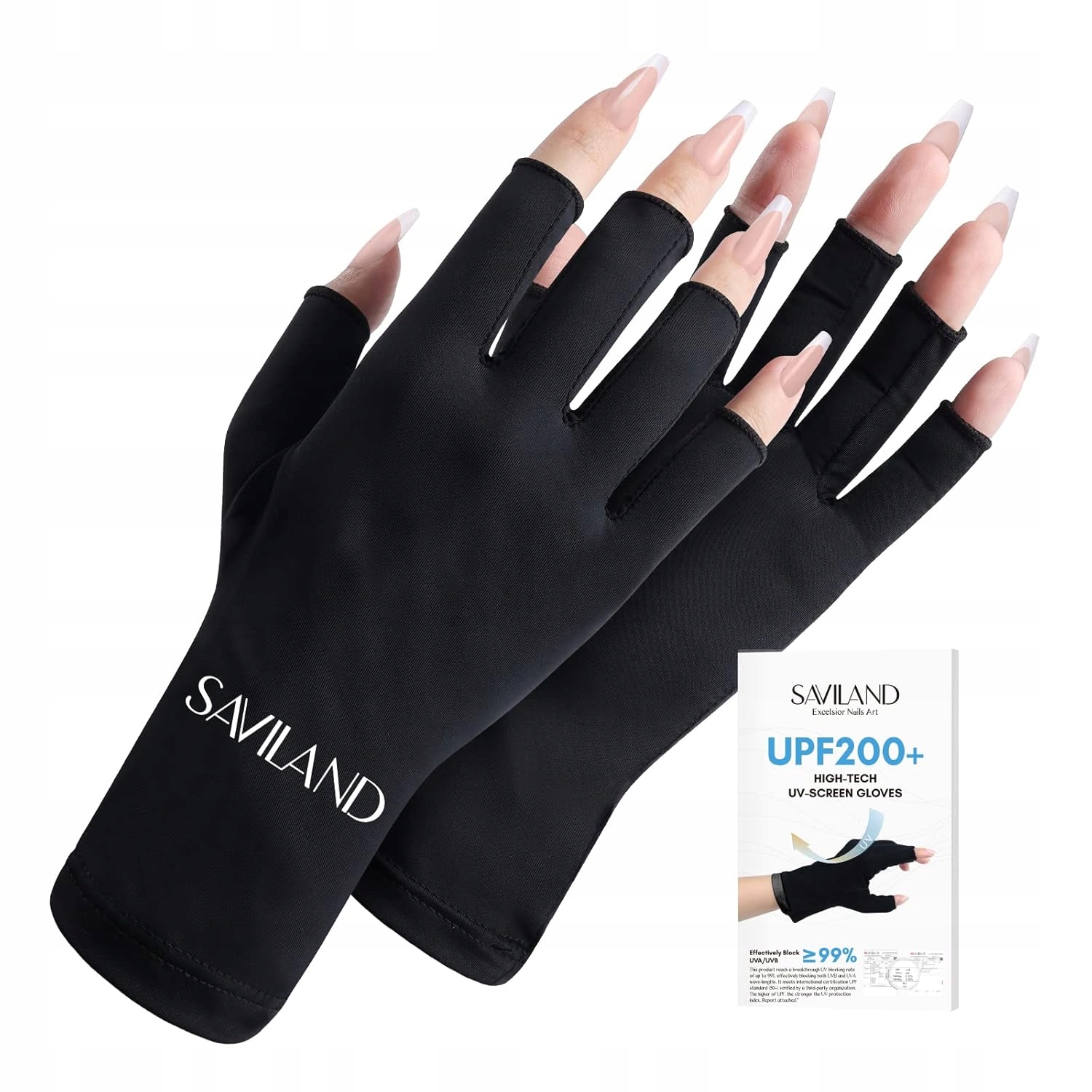 UV RĘKAWICZKI RĘKAWICE DO MANICURE OCHRONA UPF200+ DO PAZNOKCI ŻELOWYCH