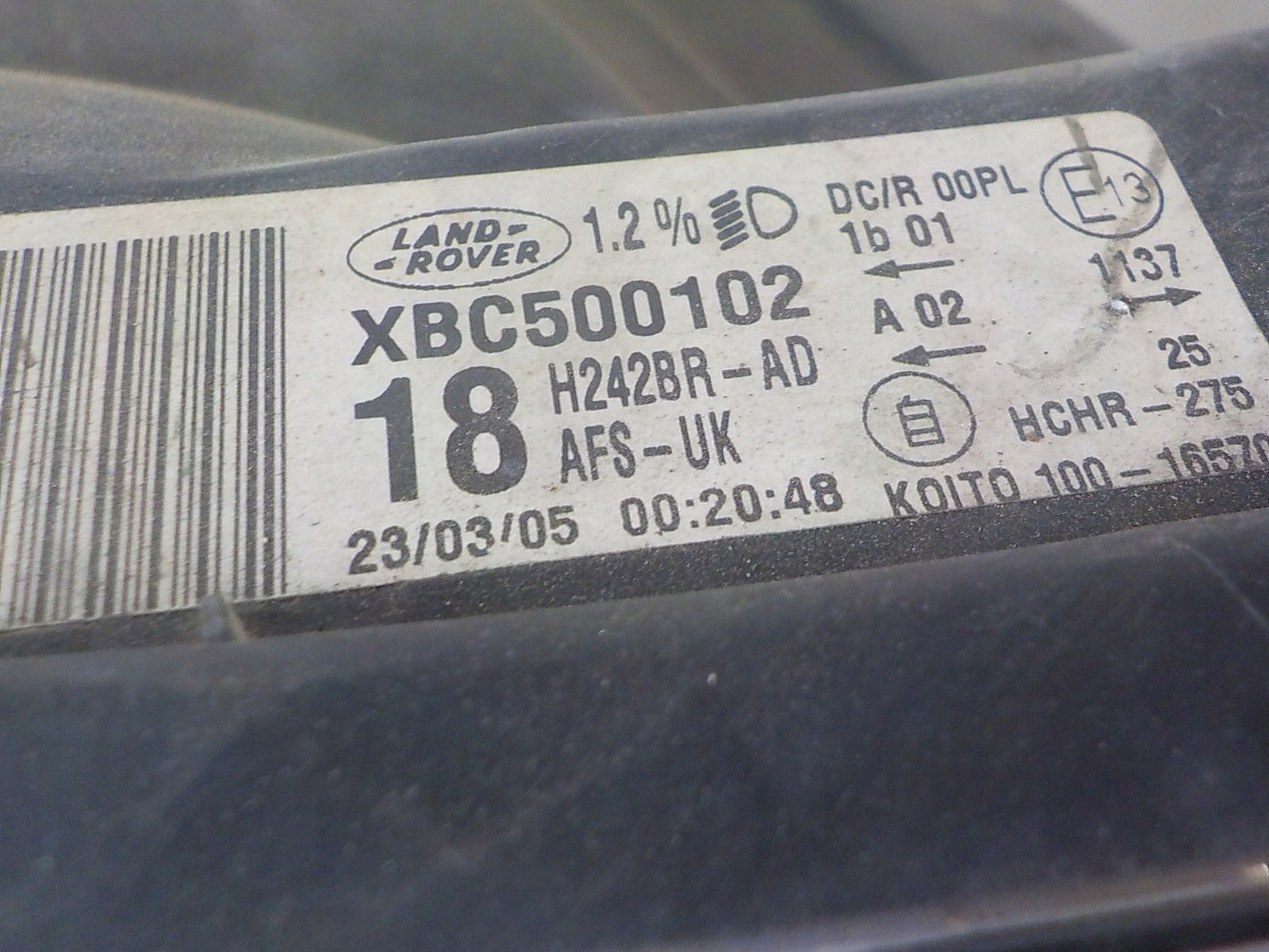 LAND ROVER DISCOVERY III XENON light right front front UK