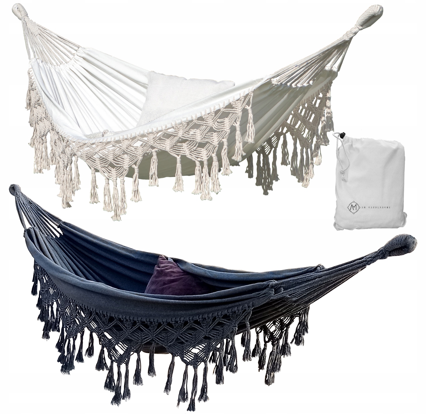 

Hamak ogrodowy brazylijski Boho bawełniany Frędzle
