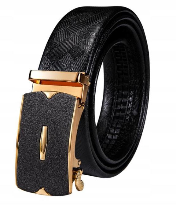 Luxusní Černý Pánský Kožený Opasek Automatický Pásek 105 CM #12