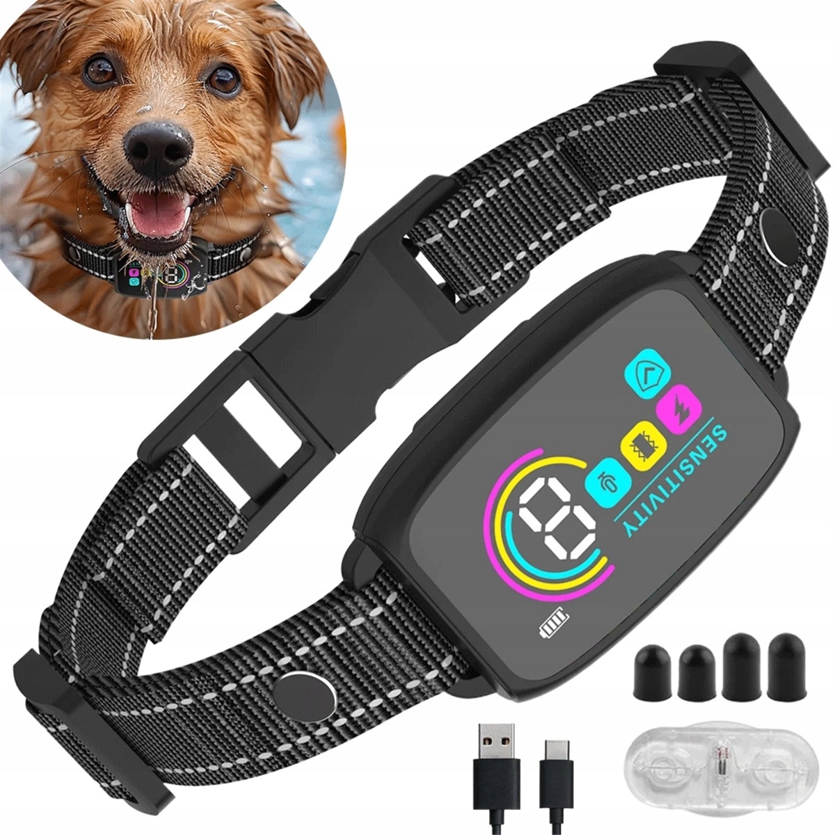 Levně Smart Obojek Proti Štěkání 300 Mah, Baterie, 15-20 Dní Provozu
