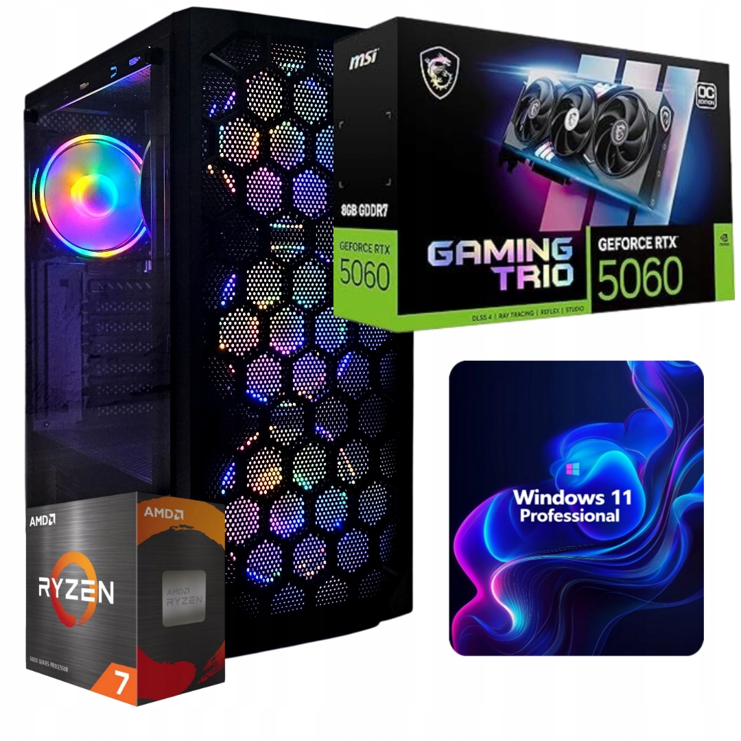 Herní Pc Ryzen 7 5700X 32GB Rtx 5060 8GB Wi-Fi WIN11