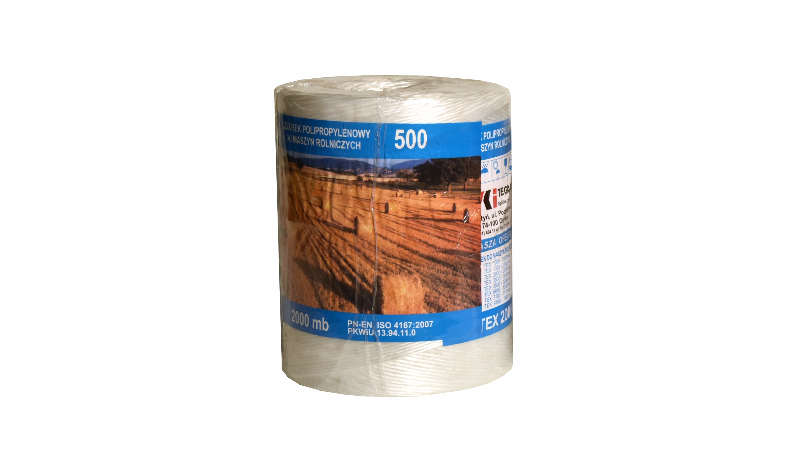 

Sznurek rolniczy 2000 tex 2000m 4kg biały Tegafol