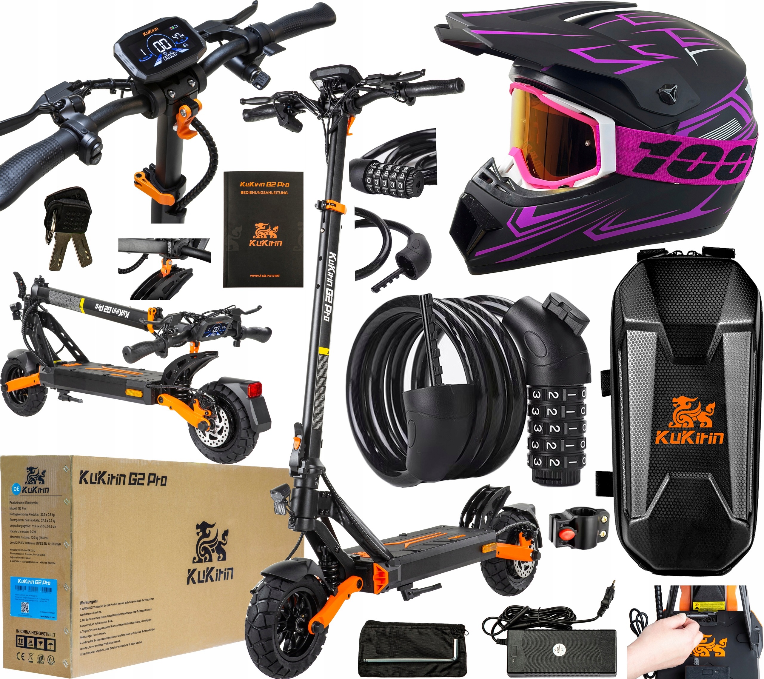 KuKirin G2 Pro-ABE Elektrická koloběžka 500W 20KM/H 15.6Ah 65KM +3 Dárek