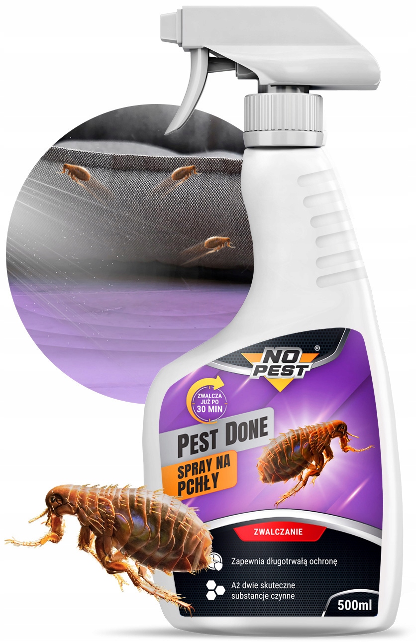 SPRAY ŚRODEK NA PCHŁY RYBIKI PREPARAT OPRYSK PRZECIW PCHŁOM NO PEST 500ML