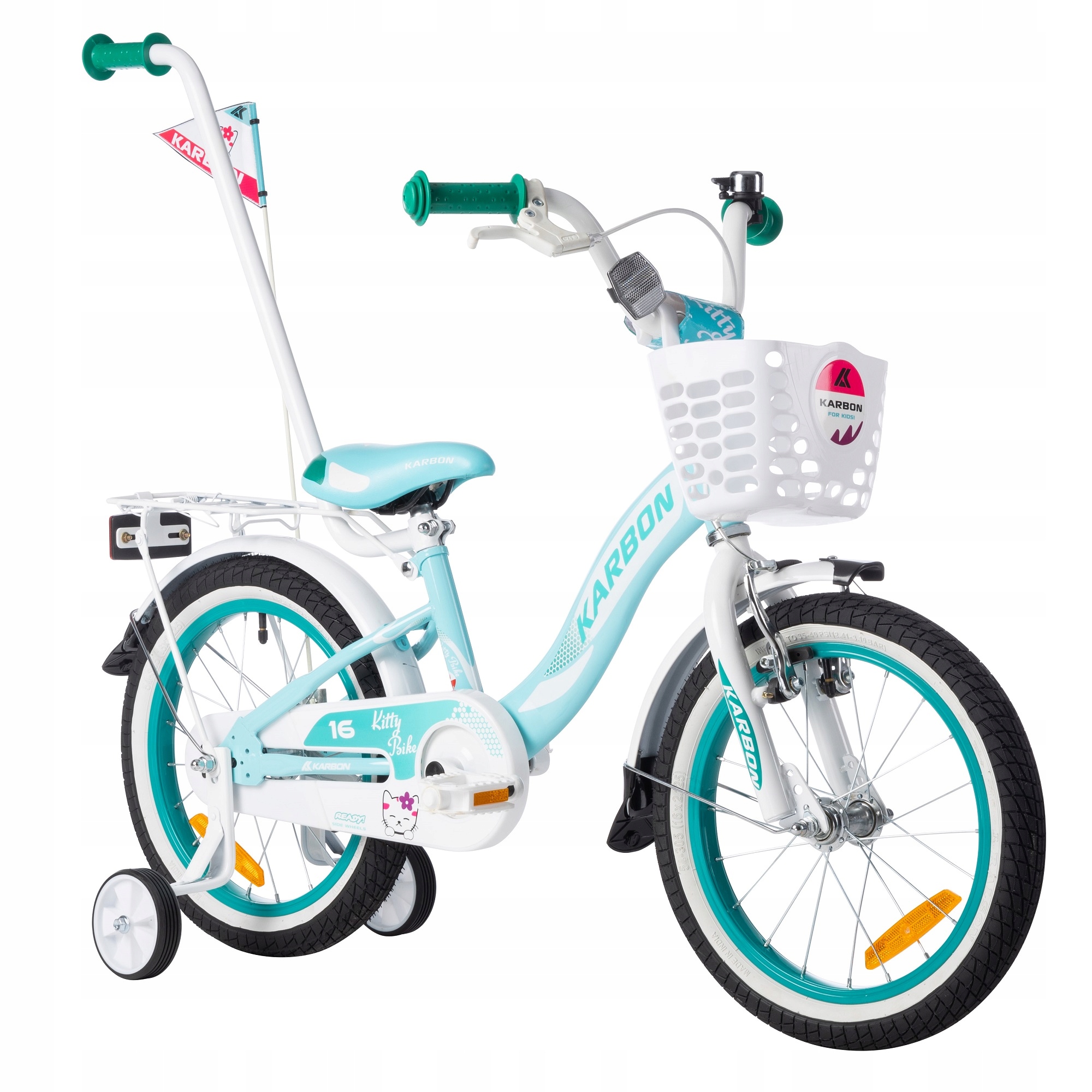 Rowerek Dla Dzieci Karbon Kitty Dla Dziewczynki 16 Cali Błotniki Kółeczka