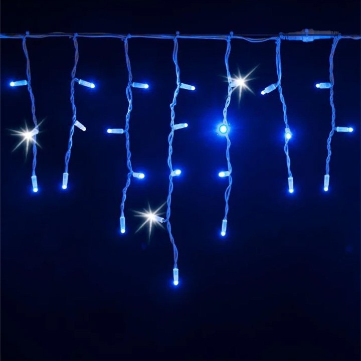 Rampouchy Girlanda Záclona 300 Led Modrá Flash (studená Bílá)
