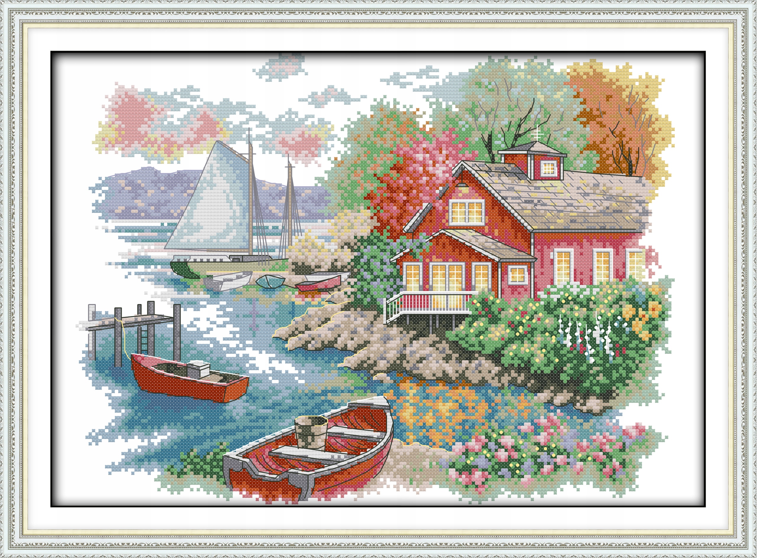 Křížková výšivka počítaná sada (kanva, mulina)