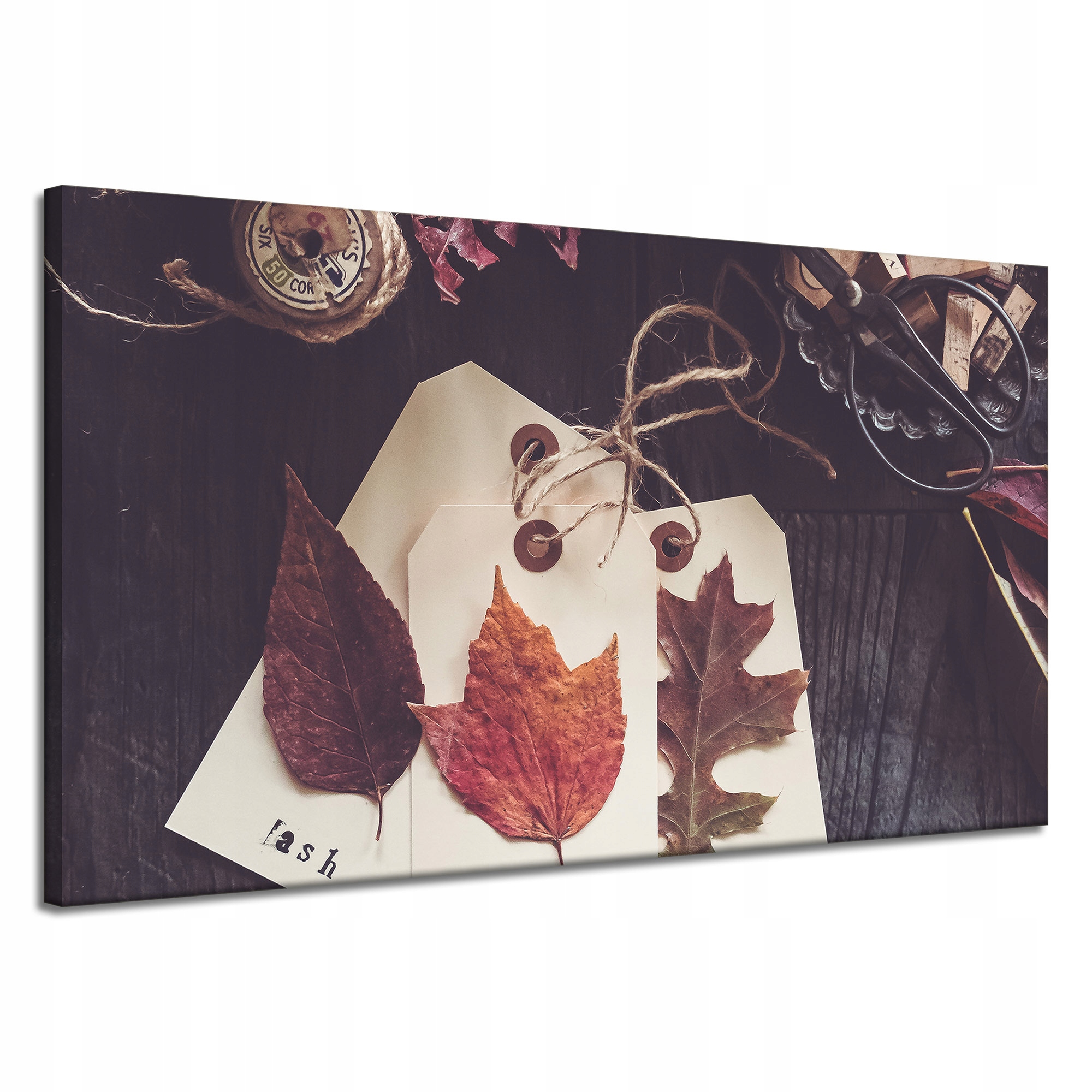 Obraz na plátně Listy dubu Retro Vintage 120x70