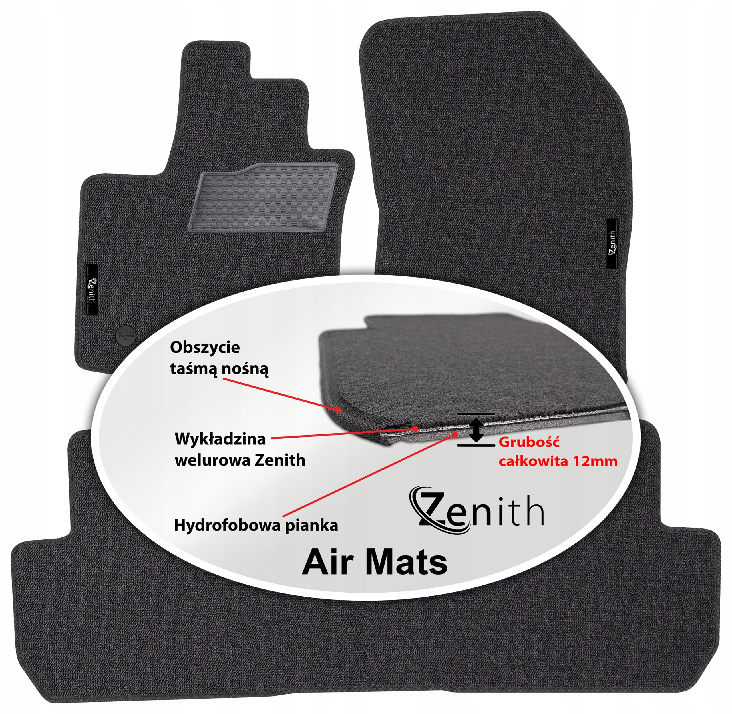 Dacia Lodgy 2012-2021 Velúrové koberčeky do auta Zenith Air Mats