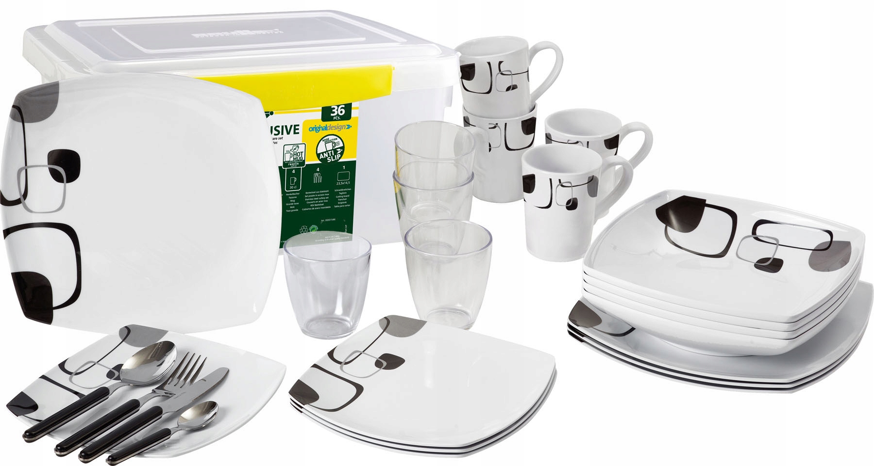 ZESTAW OBIADOWY MELAMINA BRUNNER ENIGMA 36 SZT