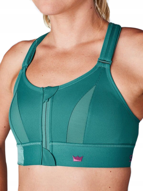 Sportovní Podprsenka Shefit Tmavě Zelená Nastavitelná 2XL Posilovna Cvičení