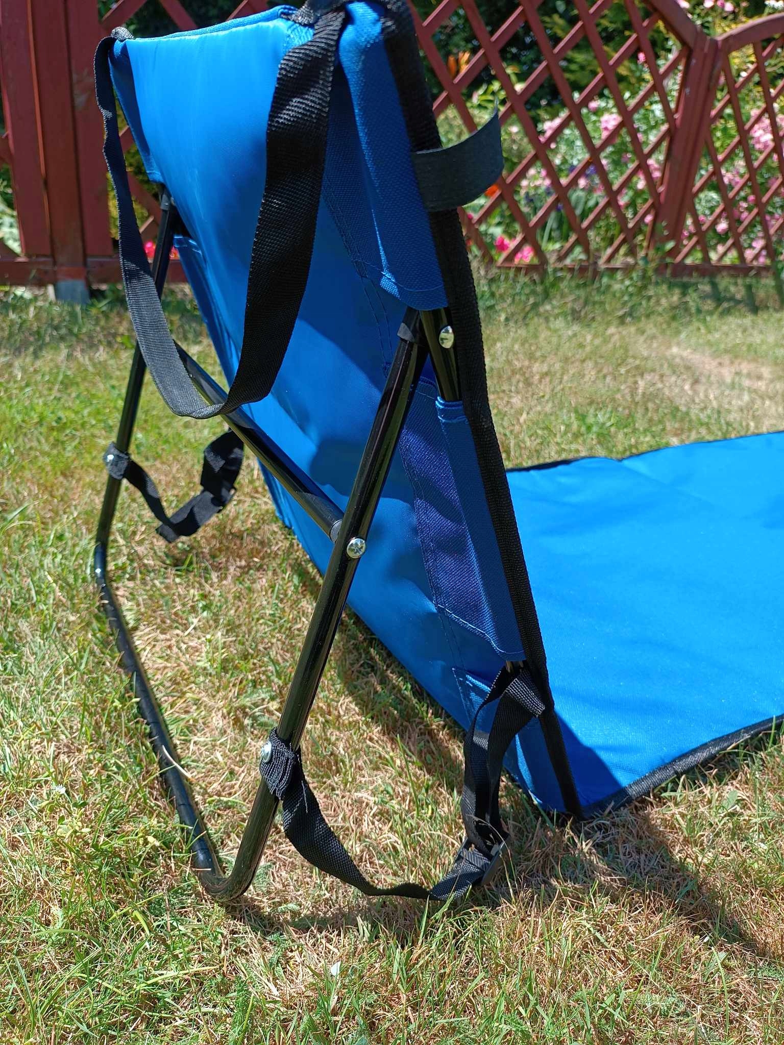 MATA PLAŻOWA Z OPARCIEM 2w1 SKŁADANY LEŻAK Wzór bez wzoru