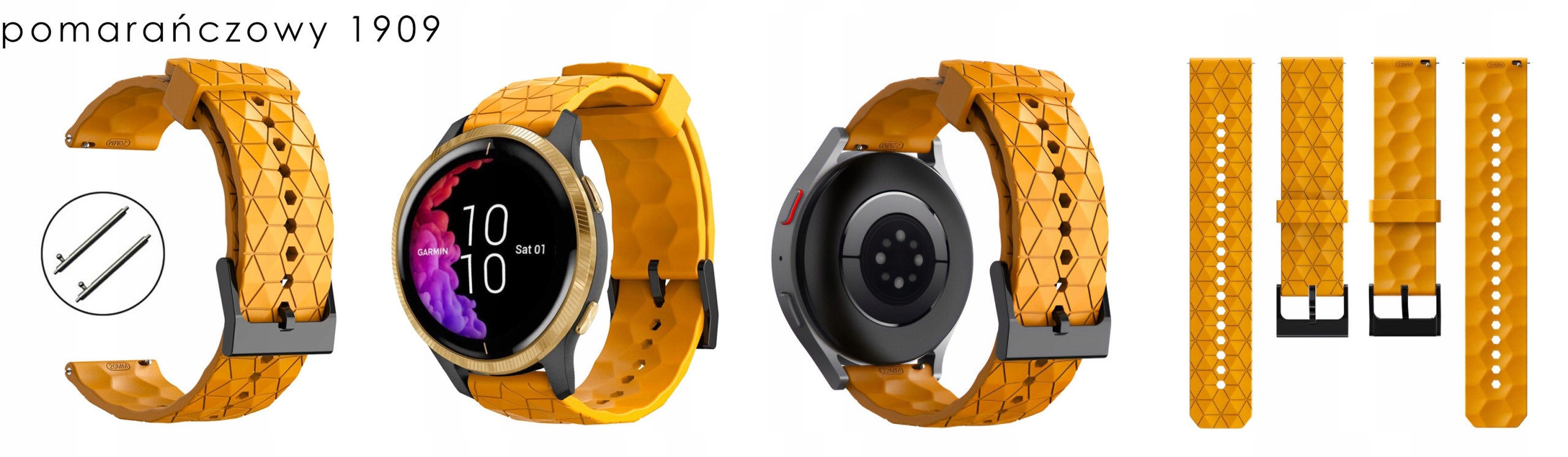 PASEK DO ZEGARKA 20MM DAMSKI SILIKONOWY UNIWERSALNY 2 TELESKOPY KOLORY Szerokość paska 20 mm