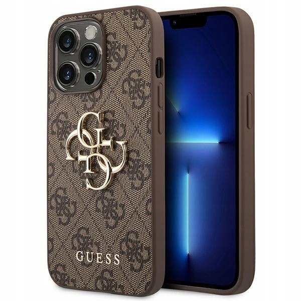 Guess 4G Big Metal Logo Etui iPhone 14 Pro (brązowy)